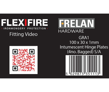 High quality image of Frelan - Intumscent Kits for 102mm Square Hinges Pack of Four 1mm 30 Minute Sku. GRA1