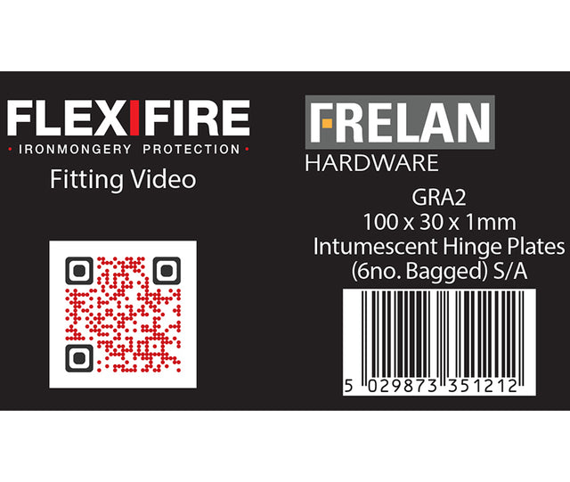 High quality image of Frelan - Intumescent Kits for 102mm Square Hinges Pack of Six 1mm 30 Minute Sku. GRA2