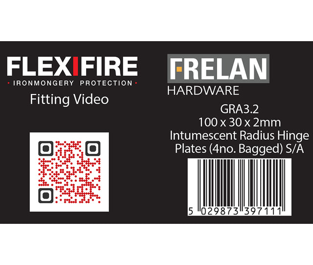 High quality image of Frelan - Intumscent Kits for 102mm Radiused Hinges Pack of Four 2mm 60 Minute Sku. GRA3.2