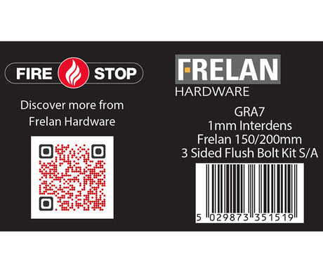 High quality image of Frelan - Kit for 150 & 200mm Flushbolts 1mm 30 Minute Sku. GRA7
