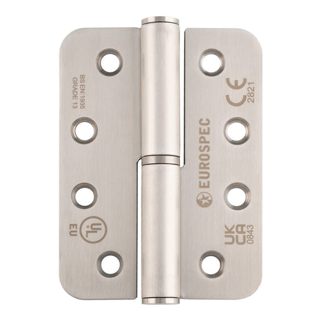 High quality image of Eurospec - Grade 13 102 x 76 x 3mm Lift Off Hinge - Radius-Right Hand - Satin Stainless Steel | Sku.H3N1203/13/SSS/R/R | Trade Door Handles.