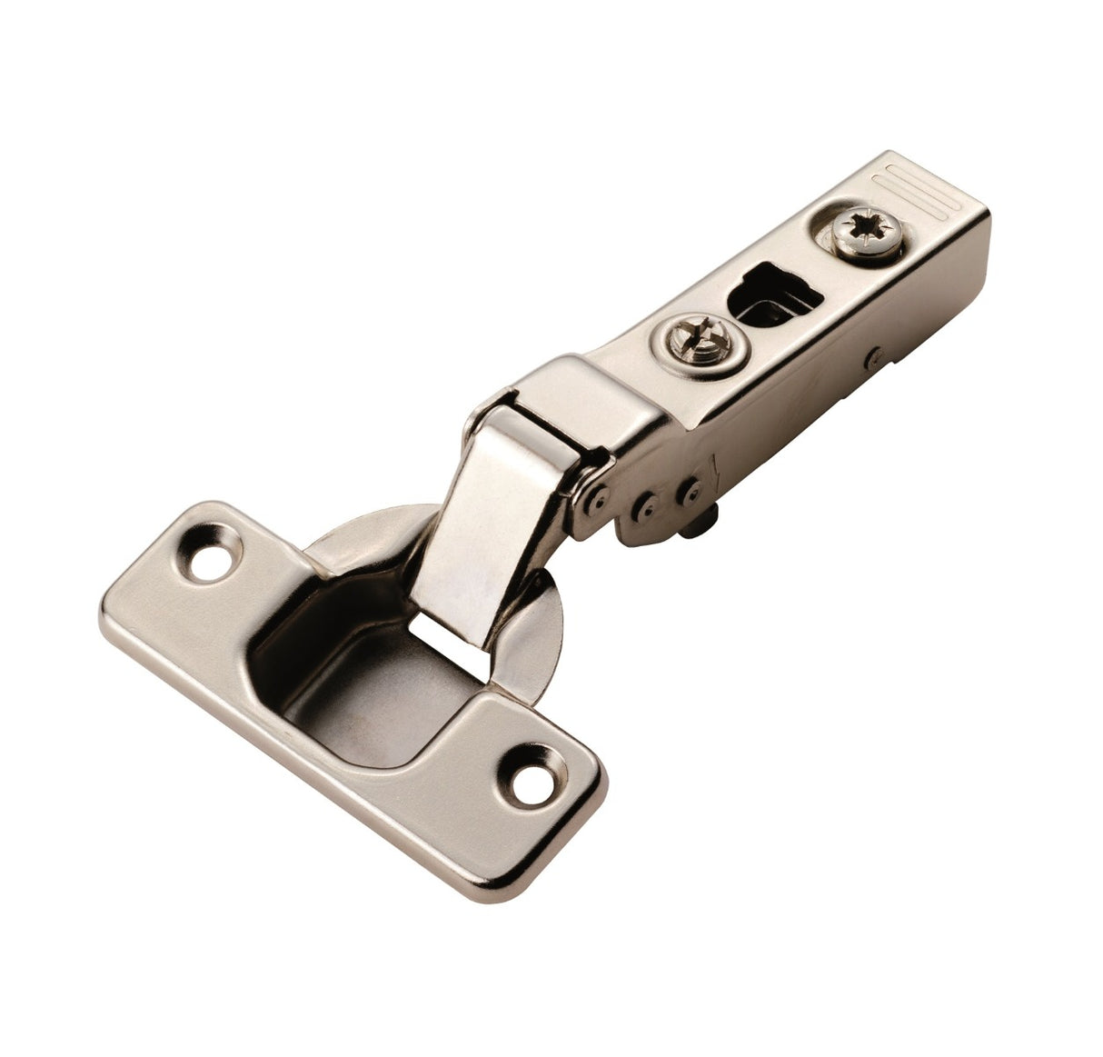 High quality image of Carlisle Brass - Half Overlay Soft Close Hinges - Nickel Plate | Sku. h4-100-35-20 | Trade Door Handles.
