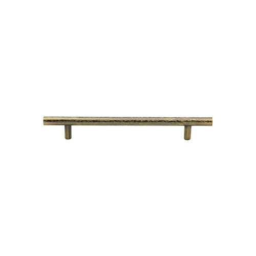 Heritage Brass Cabinet Pull T-Bar Hammered Design 101mm CTC Antique Brass Finish