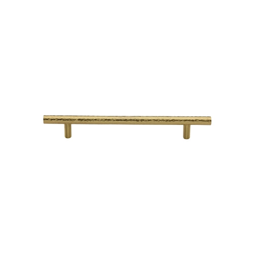Heritage Brass Cabinet Pull T-Bar Hammered Design 101mm CTC Satin Brass Finish