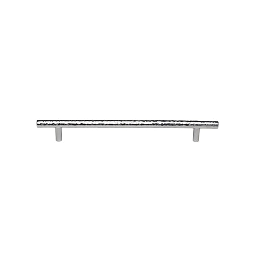 Heritage Brass Cabinet Pull T-Bar Hammered Design 128mm CTC Polished Chrome Finish