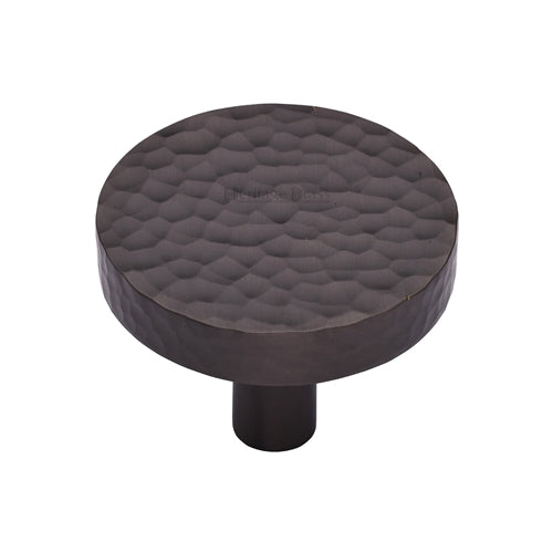 Heritage Brass Hammered Disc Cabinet Knob 38mm Matt Bronze Finish