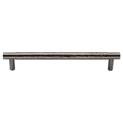 Heritage Brass Cabinet Pull Partial Hammered Design 256mm CTC Satin Nickel Finish