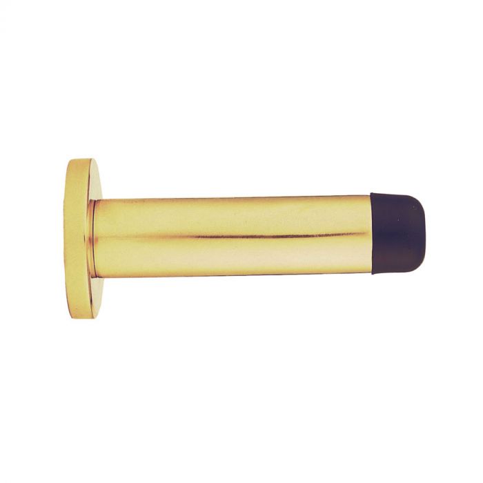 High quality image of Carlisle Brass - Cylinder Pattern Door Stop - with Rose - Polished Brass | Sku. aa21 | Trade Door Handles.