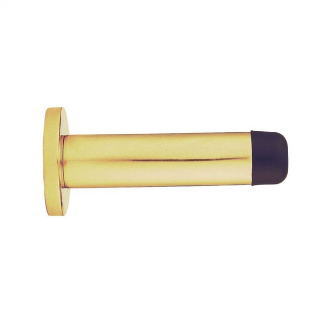 High quality image of Carlisle Brass - Cylinder Pattern Door Stop - with Rose - Polished Brass | Sku. aa21 | Trade Door Handles.