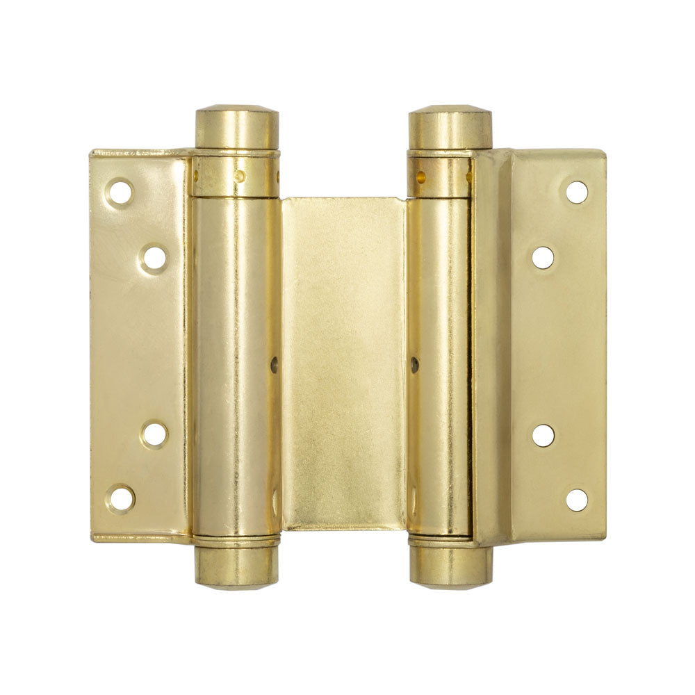 High quality image of Frelan - Double Action Steel Spring Hinges 102mm Electro Brassed Sku. HB3005-4PB