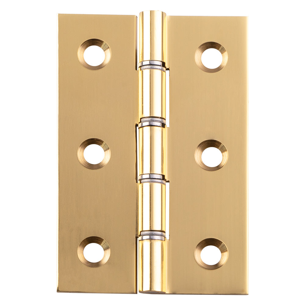 High quality image of Carlisle Brass - 76 x 50mm Dbl Steel Washer Brass Hinge - Polished Lacque | Sku. hdsw1 | Trade Door Handles.