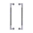 Heritage Brass Door Furniture Polished Chrome / Back to Back Fixing Pack Heritage Brass - Back to Back Door Pull Handle Bauhaus Knurled Design 330mm Polished Chrome Finish