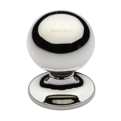 Heritage Brass Cabinet Hardware Polished Nickel / Cabinet Knobs / 38mm Dia. Heritage Brass - Cabinet Knob Ball Design 38mm Polished Nickel Finish