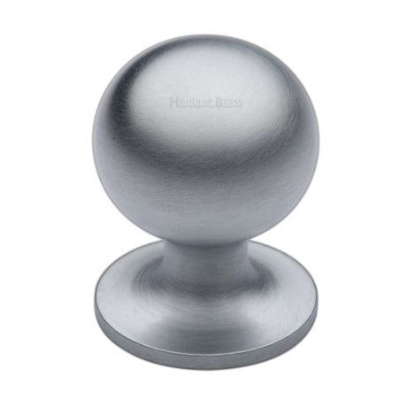 Heritage Brass Cabinet Hardware Satin Chrome / Cabinet Knobs / 38mm Dia. Heritage Brass - Cabinet Knob Ball Design 38mm Satin Chrome Finish