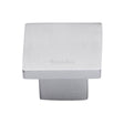Heritage Brass Cabinet Hardware Satin Chrome / Cabinet Knobs / 40mm Dia. Heritage Brass - Cabinet Knob Classic Square Design 40mm Satin Chrome Finish