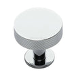 Heritage Brass Cabinet Hardware Polished Chrome / Cabinet Knobs / 38mm Dia. Heritage Brass - Cabinet Knob Disc Knurled Design with Rose 38mm Polished Chrome Fin