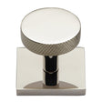 Heritage Brass Cabinet Hardware Polished Nickel / Cabinet Knob on Backplate / 32mm Dia. Heritage Brass - Cabinet Knob Disc Knurled Design with Square Backplate 32mm Pol