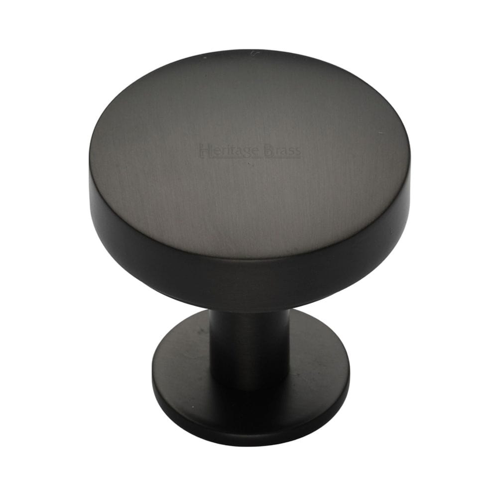 Heritage Brass Cabinet Hardware Matt Bronze / Cabinet Knobs / 38mm Dia. Heritage Brass - Cabinet Knob Domed Disc Design with Rose 38mm Matt Bronze Finis