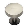 Heritage Brass Cabinet Hardware Matt Bronze/Satin Nickel / Cabinet Knobs / 38mm Dia. Heritage Brass - Cabinet Knob Domed Disc Design with Rose 38mm Matt Bronze/Satin