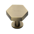 Heritage Brass Cabinet Hardware Antique Brass / Cabinet Knobs / 38mm Dia. Heritage Brass - Cabinet Knob Hexagon Design with Rose 38mm Antique Brass Finish