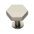 Heritage Brass Cabinet Hardware Satin Nickel / Cabinet Knobs / 38mm Dia. Heritage Brass - Cabinet Knob Hexagon Design with Rose 38mm Satin Nickel Finish
