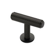 Heritage Brass Cabinet Hardware Matt Bronze / Cabinet T-Pulls / 45mm Dia. Heritage Brass - Cabinet Knob Knurled T-Bar Design with Rose 45mm Matt Bronze Fi
