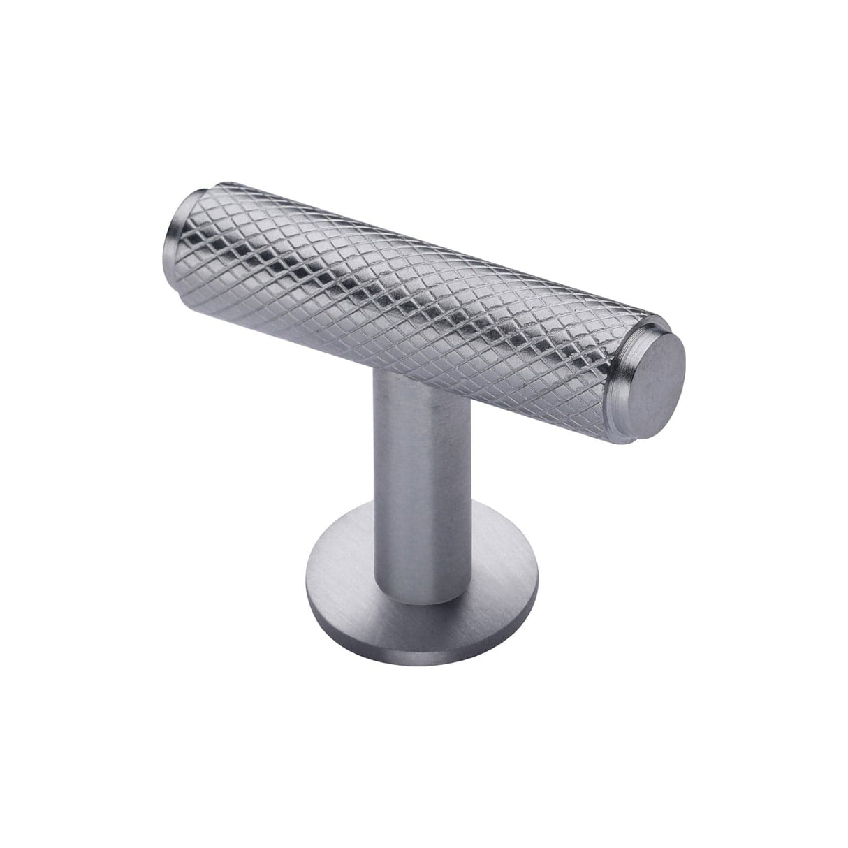 Heritage Brass Cabinet Hardware Satin Chrome / Cabinet T-Pulls / 45mm Dia. Heritage Brass - Cabinet Knob Knurled T-Bar Design with Rose 45mm Satin Chrome Fi