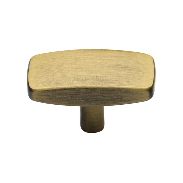 Heritage Brass Cabinet Hardware Antique Brass / Cabinet Knobs / 41mm Dia. Heritage Brass - Cabinet Knob Rectangular Design 41mm Antique Brass Finish