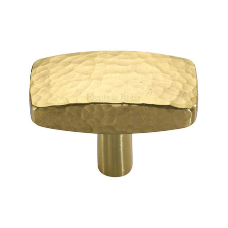 Heritage Brass Cabinet Hardware Polished Brass / Cabinet Knobs / 47mm Dia. Heritage Brass - Cabinet Knob Rectangular Hammered Design 47mm Polished Brass Finish