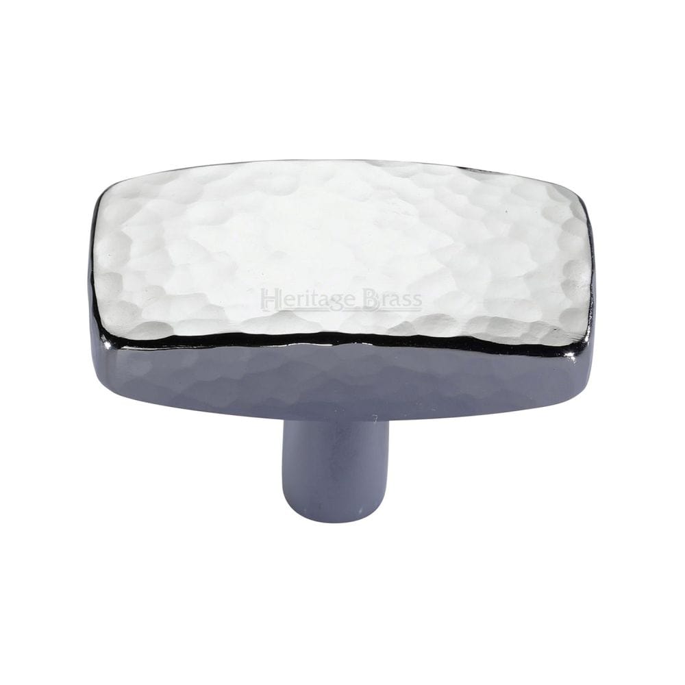 Heritage Brass Cabinet Hardware Polished Chrome / Cabinet Knobs / 47mm Dia. Heritage Brass - Cabinet Knob Rectangular Hammered Design 47mm Polished Chrome Finis