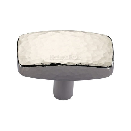 Heritage Brass Cabinet Hardware Polished Nickel / Cabinet Knobs / 47mm Dia. Heritage Brass - Cabinet Knob Rectangular Hammered Design 47mm Polished Nickel Finis