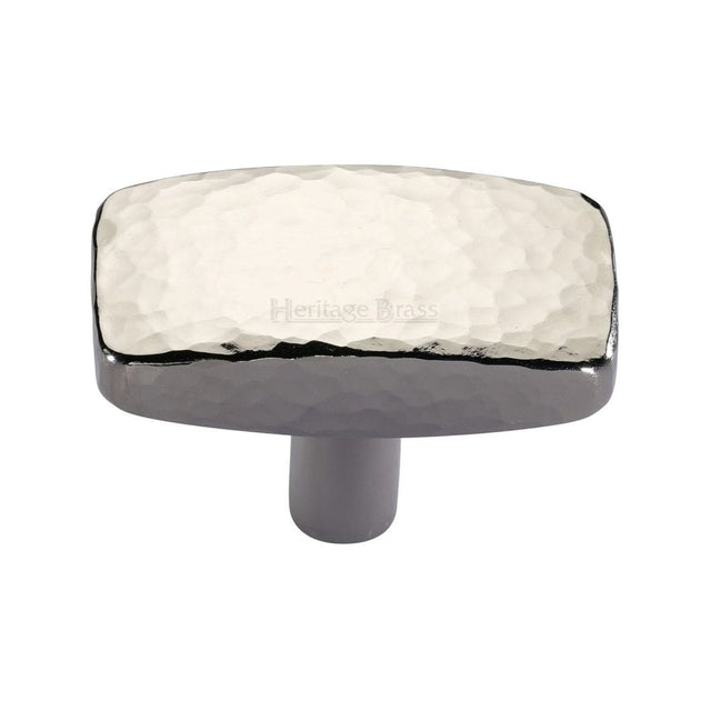 Heritage Brass Cabinet Hardware Polished Nickel / Cabinet Knobs / 47mm Dia. Heritage Brass - Cabinet Knob Rectangular Hammered Design 47mm Polished Nickel Finis