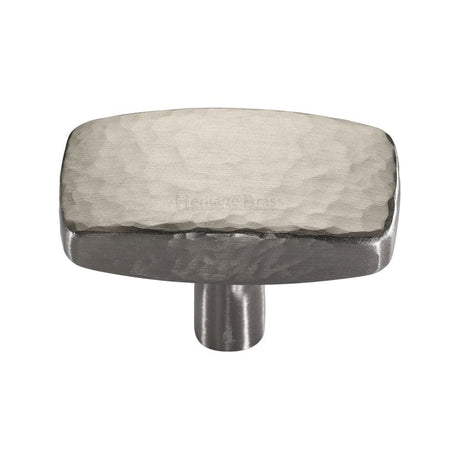 Heritage Brass Cabinet Hardware Satin Nickel / Cabinet Knobs / 47mm Dia. Heritage Brass - Cabinet Knob Rectangular Hammered Design 47mm Satin Nickel Finis
