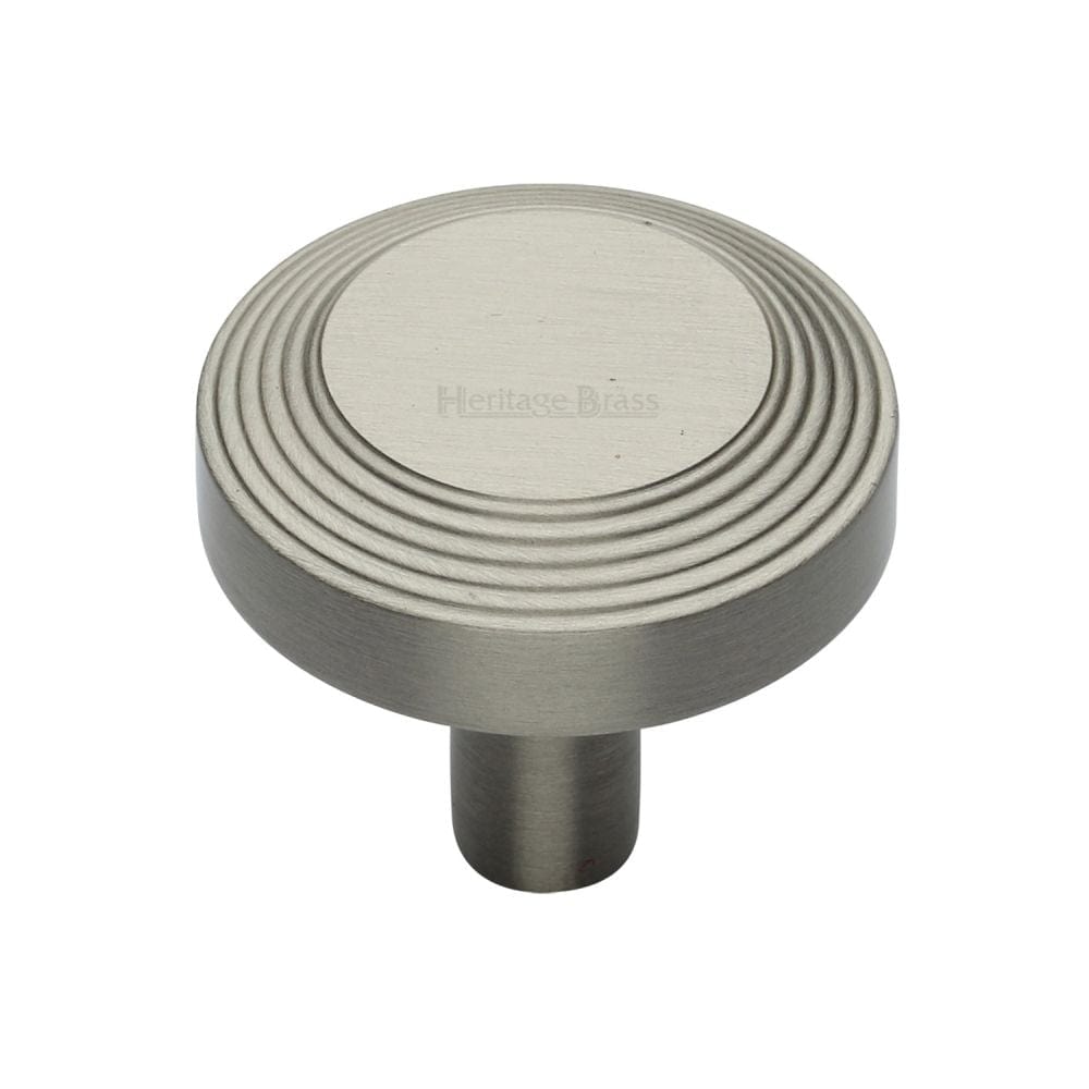Heritage Brass Cabinet Hardware Satin Nickel / Cabinet Knobs / 38mm Dia. Heritage Brass - Cabinet Knob Ridge Design 38mm Satin Nickel Finish