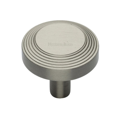 Heritage Brass Cabinet Hardware Satin Nickel / Cabinet Knobs / 38mm Dia. Heritage Brass - Cabinet Knob Ridge Design 38mm Satin Nickel Finish