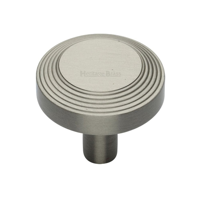 Heritage Brass Cabinet Hardware Satin Nickel / Cabinet Knobs / 38mm Dia. Heritage Brass - Cabinet Knob Ridge Design 38mm Satin Nickel Finish