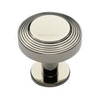 Heritage Brass Cabinet Hardware Polished Nickel / Cabinet Knobs / 38mm Dia. Heritage Brass - Cabinet Knob Ridge Design with Rose 38mm Polished Nickel Finish