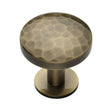 Heritage Brass Cabinet Hardware Antique Brass / Cabinet Knobs / 38mm Dia. Heritage Brass - Cabinet Knob Round Hammered Design with Rose 38mm Antique Brass Fi