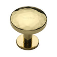 Heritage Brass Cabinet Hardware Polished Brass / Cabinet Knobs / 38mm Dia. Heritage Brass - Cabinet Knob Round Hammered Design with Rose 38mm Polished Brass Fi
