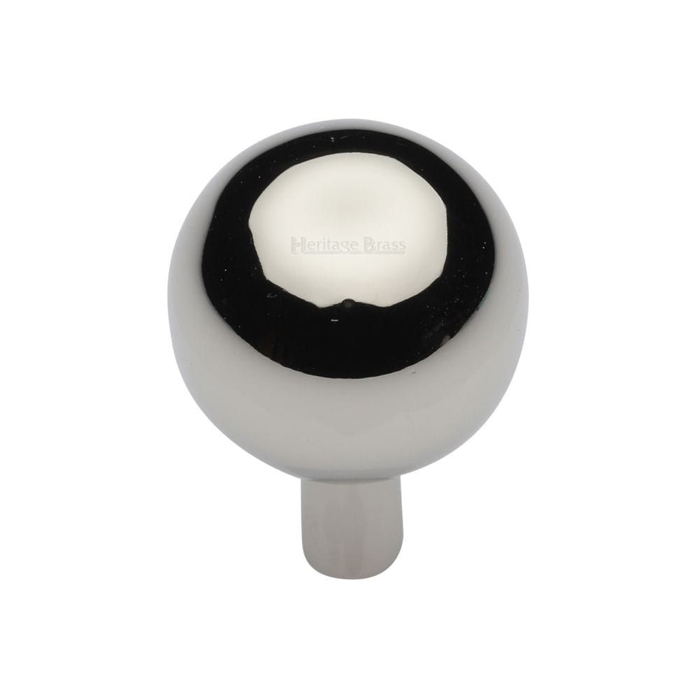 Heritage Brass Cabinet Hardware Polished Nickel / Cabinet Knobs / 28mm Dia. Heritage Brass - Cabinet Knob Sphere Design 28mm Polished Nickel Finish