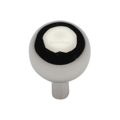 Heritage Brass Cabinet Hardware Polished Nickel / Cabinet Knobs / 28mm Dia. Heritage Brass - Cabinet Knob Sphere Design 28mm Polished Nickel Finish