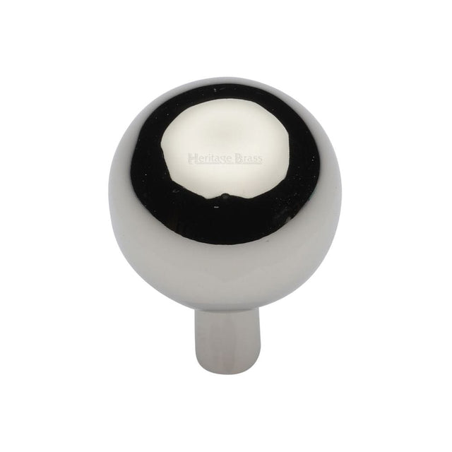 Heritage Brass Cabinet Hardware Polished Nickel / Cabinet Knobs / 28mm Dia. Heritage Brass - Cabinet Knob Sphere Design 28mm Polished Nickel Finish