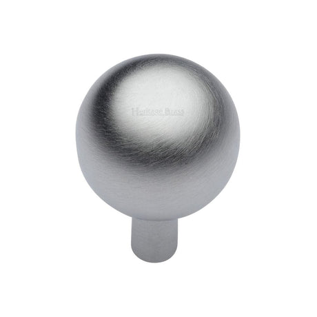 Heritage Brass Cabinet Hardware Satin Chrome / Cabinet Knobs / 28mm Dia. Heritage Brass - Cabinet Knob Sphere Design 28mm Satin Chrome Finish
