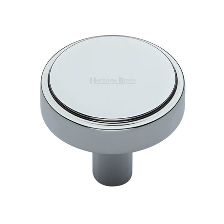 Heritage Brass Cabinet Hardware Polished Chrome / Cabinet Knobs / 38mm Dia. Heritage Brass - Cabinet Knob Stepped Disc Design 38mm Polished Chrome Finish