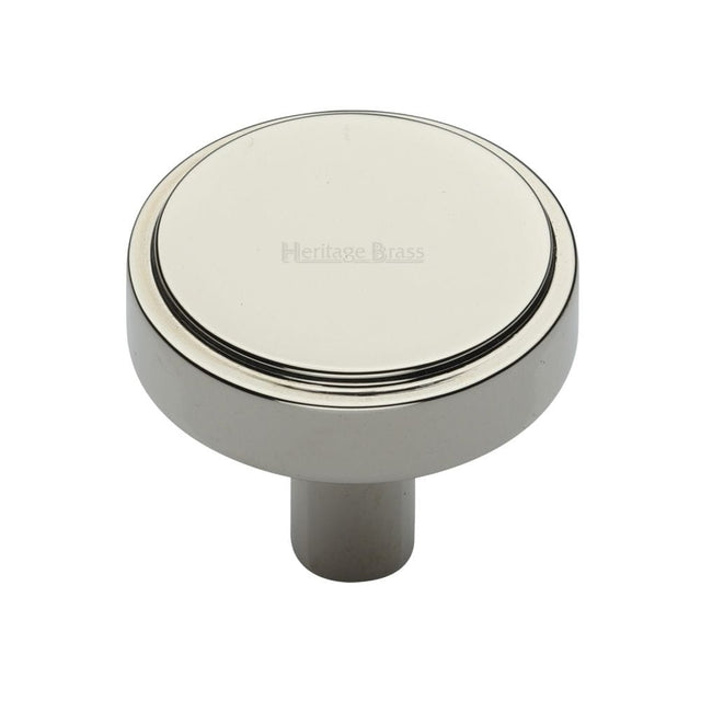 Heritage Brass Cabinet Hardware Polished Nickel / Cabinet Knobs / 38mm Dia. Heritage Brass - Cabinet Knob Stepped Disc Design 38mm Polished Nickel Finish
