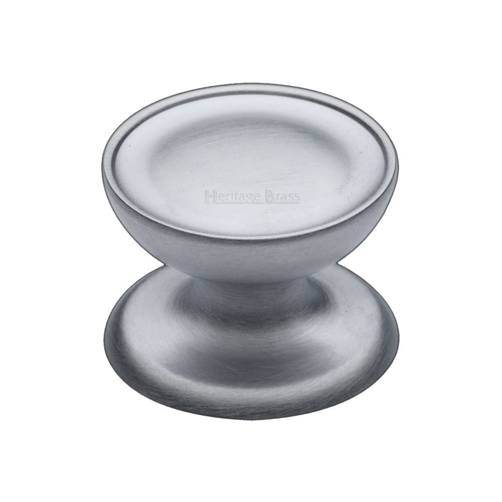 Heritage Brass Cabinet Hardware Satin Chrome / Cabinet Knobs / 32mm Dia. Heritage Brass - Cabinet Knob Surrey Design 32mm Satin Chrome Finish