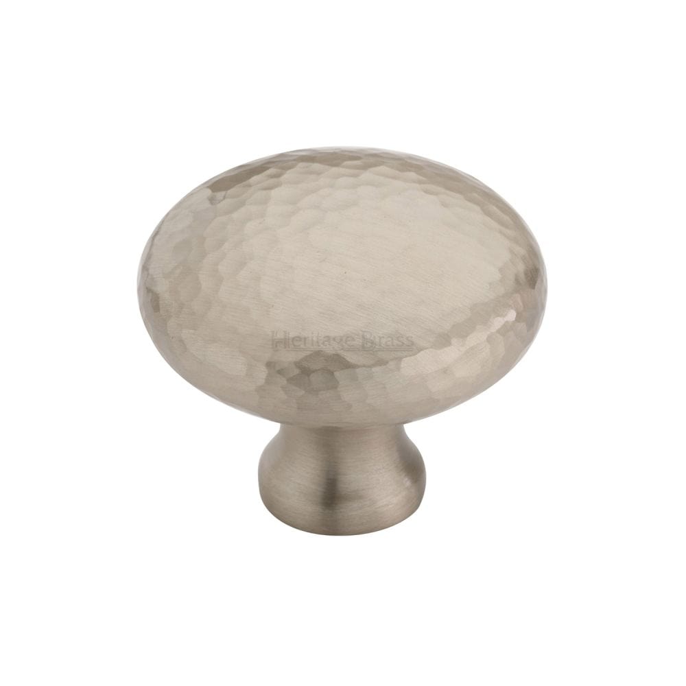 Heritage Brass Cabinet Hardware Satin Nickel / Cabinet Knobs / 38mm Dia. Heritage Brass - Cabinet Knob Victorian Round Hammered Design 38mm Satin Nickel finish