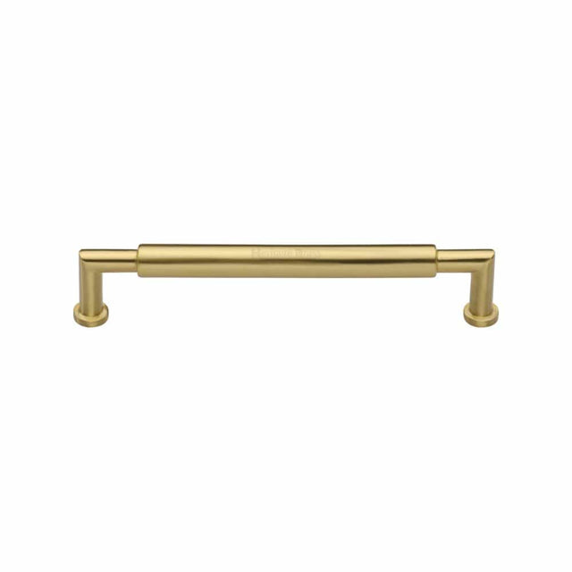 Heritage Brass Cabinet Hardware Satin Brass / Cabinet Pull Handles / 101mm c/c Heritage Brass - Cabinet Pull Bauhaus Round Design 101mm CTC Satin Brass Finish