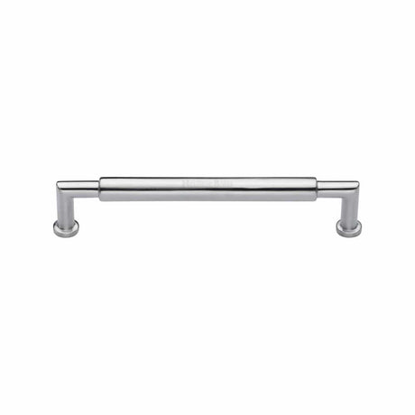 Heritage Brass Cabinet Hardware Satin Chrome / Cabinet Pull Handles / 101mm c/c Heritage Brass - Cabinet Pull Bauhaus Round Design 101mm CTC Satin Chrome Finish