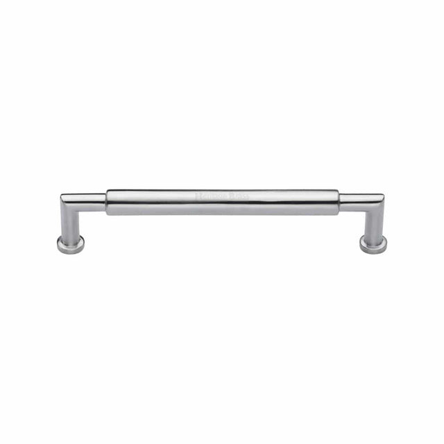 Heritage Brass Cabinet Hardware Satin Chrome / Cabinet Pull Handles / 101mm c/c Heritage Brass - Cabinet Pull Bauhaus Round Design 101mm CTC Satin Chrome Finish